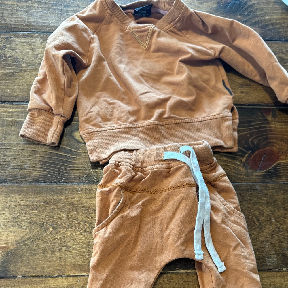 Little Bipsy Tan Caramel Pocket Pullover and Jogger Set